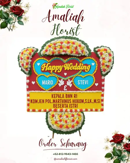 Papan Bunga Pernikahan Karang Buah